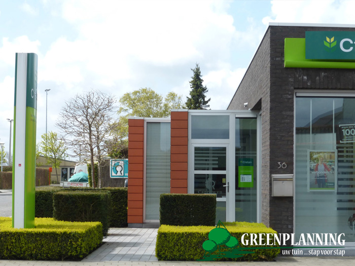 Bedrijfsgroen bij Crelan te Gistel-Snaaskerke